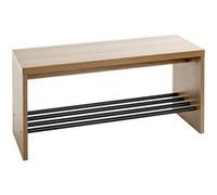 HAKU Banc à chaussures Miranda – MDF et métal, chêne foncé & noir – 80×40×30 cm