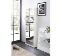 Meuble à chaussures - Blanc et Facades miroir- L58 x H177 x P17 cm - 15 paires - 5 abattants - KOBLENZ