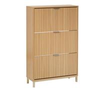 Meuble à chaussures, commode à chaussures avec 3 tiroirs coloris Beige - Longueur 63 x Profondeur 24 x Hauteur 131,5 cm