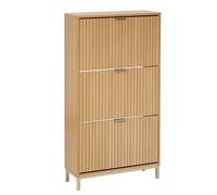 Meuble à chaussures, commode à chaussures avec 3 tiroirs en Matière Melamine/MDF coloris Beige - Longueur 63 x Profondeur 24 x Hauteur 131,5 cm