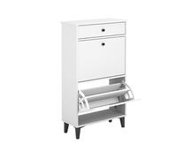 Meuble à chaussures, commode à chaussures coloris blanc - Hauteur 110 x Longueur 61 x profondeur 25 cm - -