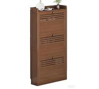 Meuble à chaussures étroit à 3 niveaux, charnières dissimulées, 17 cm de profondeur, peut contenir 9 paires, design anti-basculement pour couloir et salon, 50 cm de large