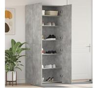 vidaXL Cabinet à Chaussures Gris 80 x 35.5 x 180 cm Bois d'ingénierie, Étagère à Chaussures Moderne, Meuble de Rangement rectangulaire, Organisateur Polyvalent pour intérieur