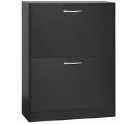 HomCom Armoire à chaussures 2 portes abattantes 60x24x80 cm Panneau de particules 12 paires Noir