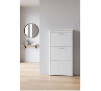 Meuble à chaussures KIBO compact 3 compartiments gain de place, DON HIERRO. Blanc