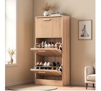Meuble à chaussures - Modèle 3 portes - 18 paires - Panneaux de particules - 60x24x113 cm