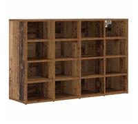 vidaXL Meuble à chaussures Bois ancien 103x30x67 cm – 16 étagères, bois d'ingénierie