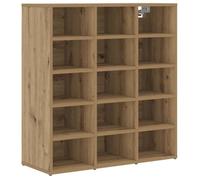 Meuble à chaussures moderne - vidaXL - Chêne artisanal - 77,5x30x83,5 cm - 15 étagères - Bois d'ingénierie