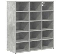 vidaXL Meuble à chaussures Gris béton 77,5x30x83,5 cm - Bois multicouche, rangement pratique