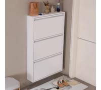 Meuble à chaussures mural avec rabats, étagère à chaussures dissimulée Lar Hidden Sto nizer, sans assemblage, pour entrée et couloir (103,1 x 65,3 x 15,2 cm, blanc) - Solution peu encombrante