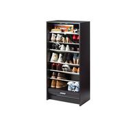 Meuble à Chaussures Noir 7 Tablettes 21 paires - New York 500 - L 58.4 x l 36.1 x H 121.6 cm