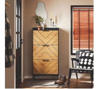 Meuble à Chaussures SoBuy Armoire 3 Abattants sur Pied Design Bois Noir Rangement Entrée Gain de Place 62×24×125 cm