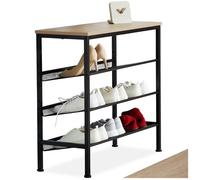 Meuble à chaussures - TECTAKE - Étagère à chaussures WOLVERHAMPTON en bois MDF 75,5 x 30,5 x 69,5 cm - Bois clair/Chêne sonoma