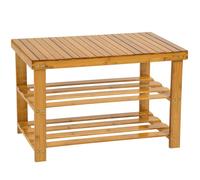 MEUBLE A CHAUSSURES - TECTAKE - Meuble à chaussures d’entrée SILKE Banc Meuble de rangement en Bambou 70 x 28 x 455 cm