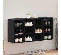 Meuble à chaussures - VIDAXL - 875211 - Chêne noir - 12 étagères - Dos fini