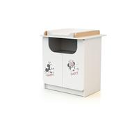 - Meuble à langer 2 portes, 1 niche en bois DISNEY Happy Days Mickey Blanc et Hêtre