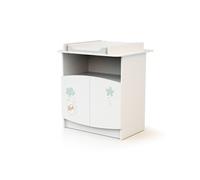 - Meuble à langer 2 portes, 1 niche en bois DISNEY Up in the Sky Winnie Blanc