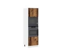 vidaXL Meuble à micro-ondes Lyon - Bois ancien, bois d'ingénierie 60×57×207 cm Marron
