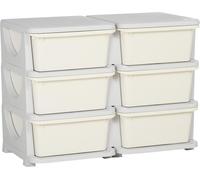 Meuble à tiroirs HOMCOM pour enfants, coffres de rangement à 6 niveaux, mobilier pour enfants