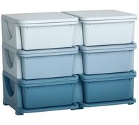 Meuble à tiroirs HOMCOM pour enfants, coffres de rangement à 6 niveaux, mobilier pour enfants