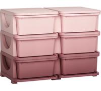 Meuble à tiroirs HOMCOM pour enfants, coffres de rangement à 6 niveaux, mobilier pour enfants