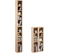 Meuble à tiroirs pour CD - Platine vinyle - Meuble audio - Meuble pour platine vinyle - Support pour vinyles - Système de rangement - Authentique - 20 x 186 x 17 cm - Moderne - Bois