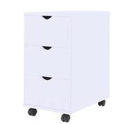 Meuble à tiroirs - vidaXL - 245727 - 33x45x60 cm - Blanc - 3 tiroirs avec roulettes