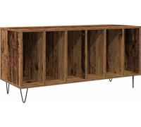 Meuble à vinyles avec étagère chêne artisanal 100 x 38 x 48 cm
