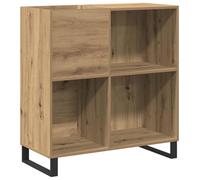 Meuble à vinyles avec étagère chêne artisanal 84,5 x 38 x 89 cm
