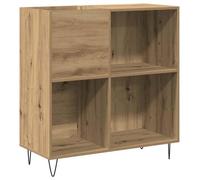 Meuble à vinyles avec étagères - vidaXL - Chêne artisanal - 85x38x89 cm - 4 étagères - Bois d'ingénierie