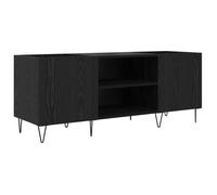Meuble à vinyles moderne - vidaXL - Chêne noir - 121x38x48 cm - Bois d'ingénierie et fer - Grand espace de stockage