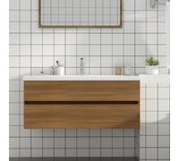 Meuble armoire lavabo Chêne brun 100x38,5x45 cm Bois composite - Salle de bains 815659