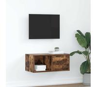 Meuble Armoire TV Chêne fumé 60x31x25,5 cm Bois composite 861444