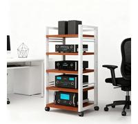 Meuble AV À 5 Niveaux avec Roues, Étagères Audio-vidéo Réglables, Meuble Stéréo Moderne, Console pour Récepteur, Étagère pour Composants Audio pour Maison/Bureau/théâtre(White2)