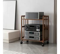 Meuble AV, Support Audio pour Lecteur CD à roulettes, étagères réglables en Hauteur, 2/3/4/5 Niveaux, adapté pour Salon, cinéma Maison et Studio d'enregistrement(Brown,30.3 * 15 * 23.6in)