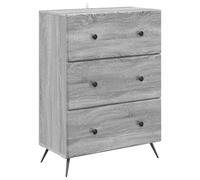 Meuble avec tiroirs 66 x 34,5 x 90 cm bois ingénierie gris sonoma | Structure métallique résistante, étagères réglables, portes coulissantes, utilisation polyvalente à la maison, au bureau