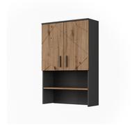 Meuble bain Irma, 68x103.5cm avec 2 portes, Anthracite/Chêne de force doré, Vicco 54783
