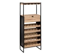 Meuble bar avec rack pour 25 bouteilles en bois ALIAJ - Noir