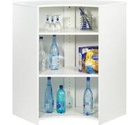 Meuble Bar Comptoir Cuisine Blanc 107 cm - Capitons Rouges 922 - L 106.9 x l 53.3 x H 104.8 cm Blanc G
