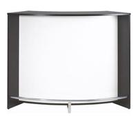 Meuble Bar Comptoir d'Accueil Noir 3 Tablettes 134,5 x 104,8 x 55,3 cm - Blanc - L 134.5 x l 55.3 x H 104.8 cm Noir G