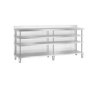 Meuble bar comptoir - inox - 250 x 60 x 115 cm - Royal Catering