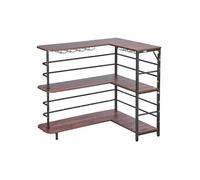 Meuble Bar D'Angle 3 Niveaux 120x90x109,5cm Avec Etagères de Rangement