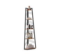 Meuble Bar D'angle Présentoir en bois de style échelle industrielle marron | Étagère d'angle à 5 niveaux for salon, bureau, debout