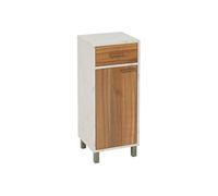 Meuble bas 1 tiroir 1 porte Côme effet travertin