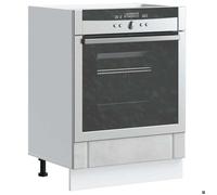 Meuble bas | Armoire Buffet de cuisine BONNIE | Armoire de four Lucca gris béton | bois ingénierie - BELLE M97287862