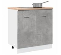 Meuble bas | Armoire Buffet de cuisine BONNIE | Armoire de plancher d'évier gris béton 80x46x81,5 cm - BELLE M90355164