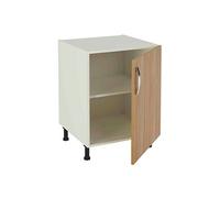 Meuble bas de cuisine 1 porte coloris chêne cortez - Hauteur 85 x Longueur 60 x profondeur 58 cm --