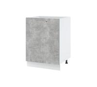 Meuble bas de cuisine Bellissi Beton Naturel 1 porte L 60 cm - Cuisineandcie