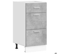 Meuble bas de cuisine - CHIC Armoire de plancher ""Lyon"" - gris 40x46x81,5 cm @1128@