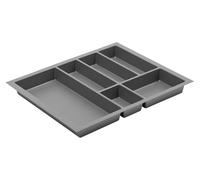 Meuble bas de cuisine Commode à tiroirs Range-couverts Blanc-gris Cuisine